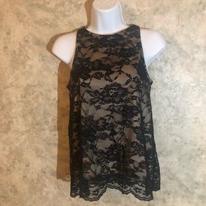 Rue21 Black Floral Lace Tank Top